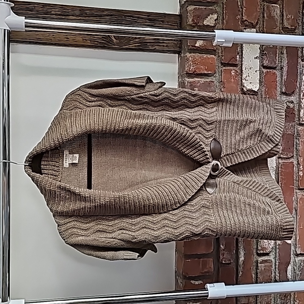 Dark Tan, Taupe short sleeve sweater